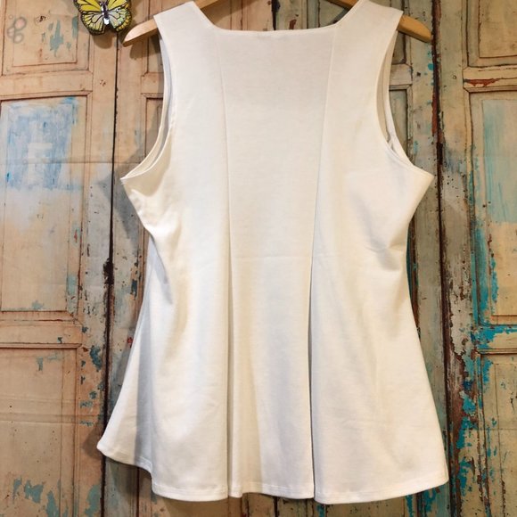 Flared White Tank - Picture 1 of 3
